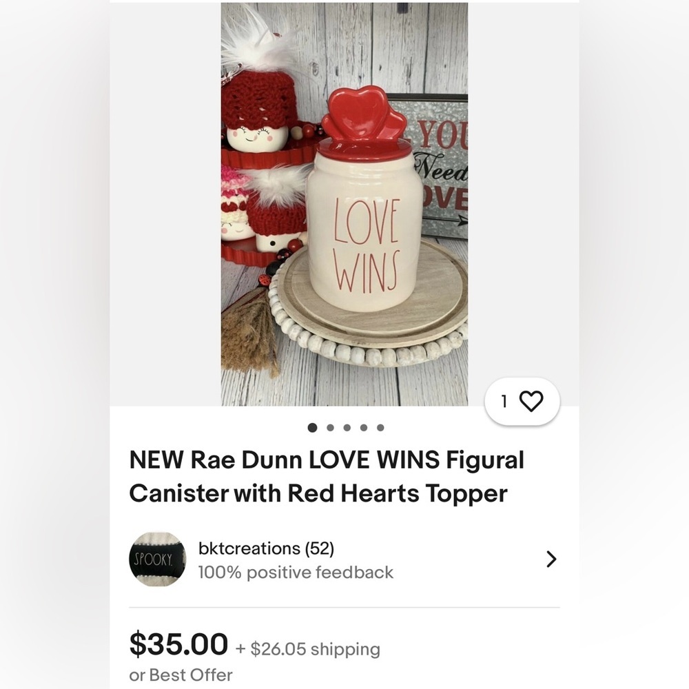 Rae Dunn Red and White Food Storage Jars - Picture 4 of 5